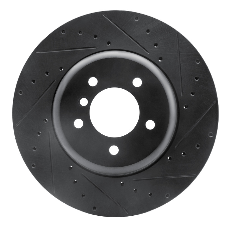 BMW Z4 Brake Rotor (1) - Front Right - R1 Concepts - Drilled & Slotted - Black - `11-`16